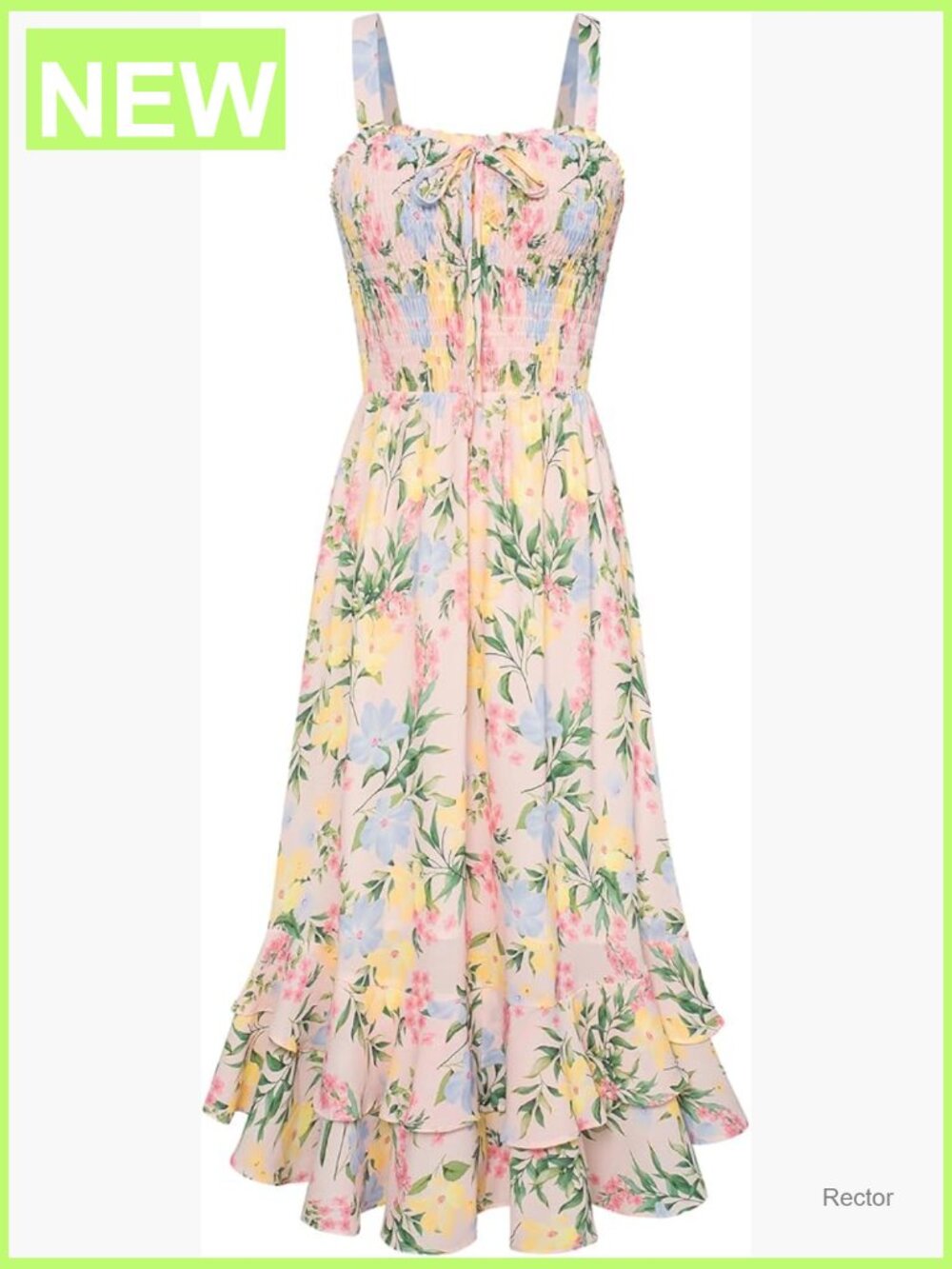 Square Neck Floral Maxi Dress with Adjustable Straps